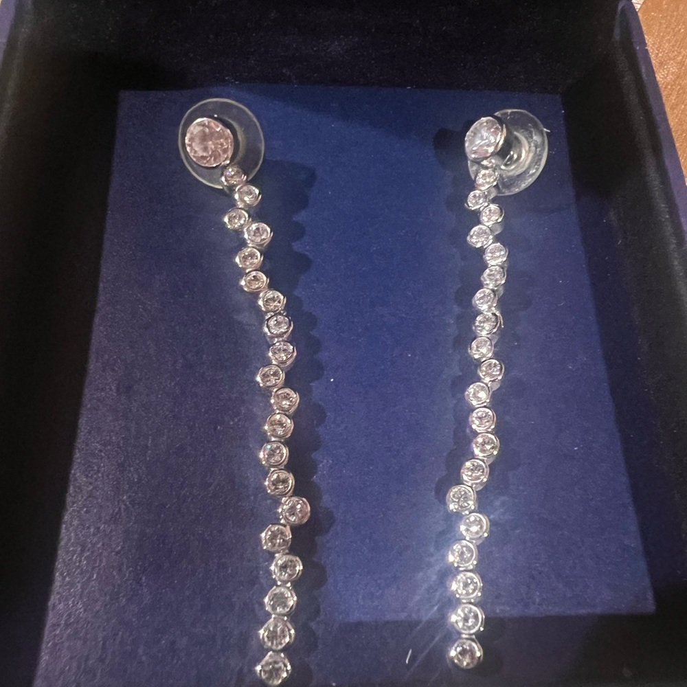 Dangle Bubble Crystal Earrings Silver - image 2